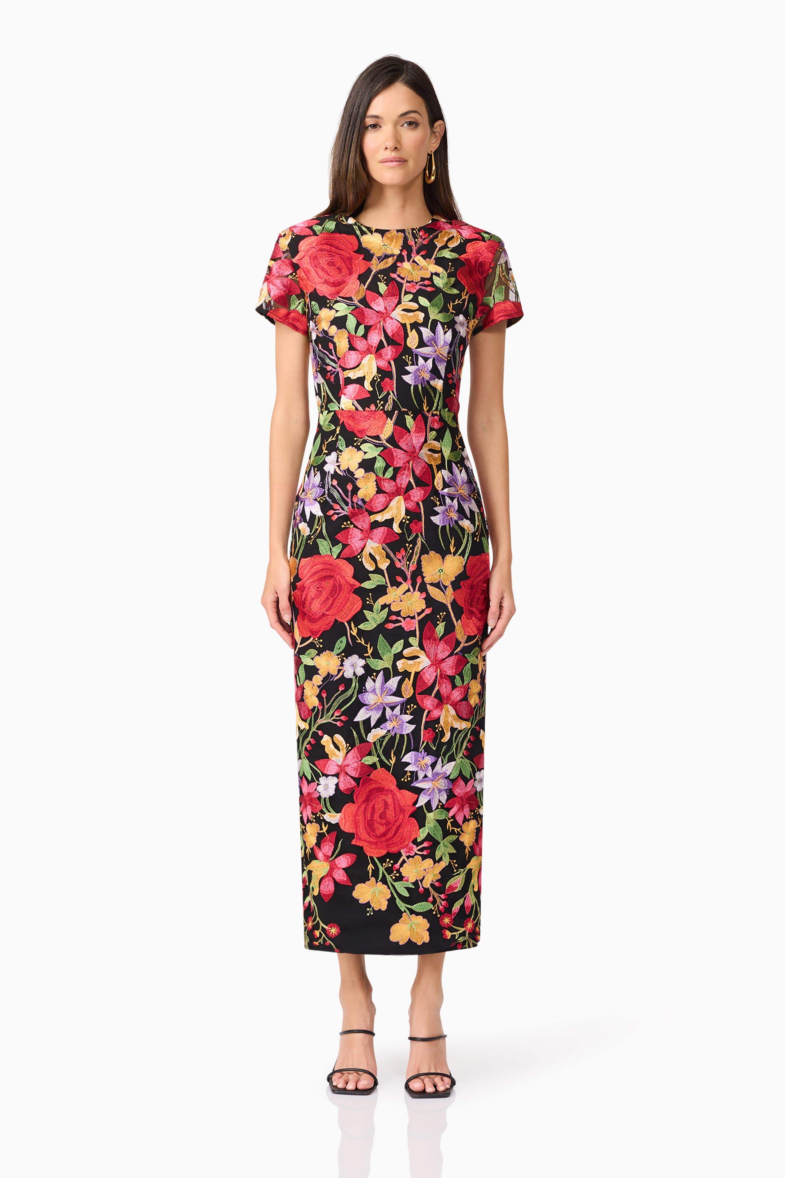 Talia Maxi Dress in Black Floral – Elliatt