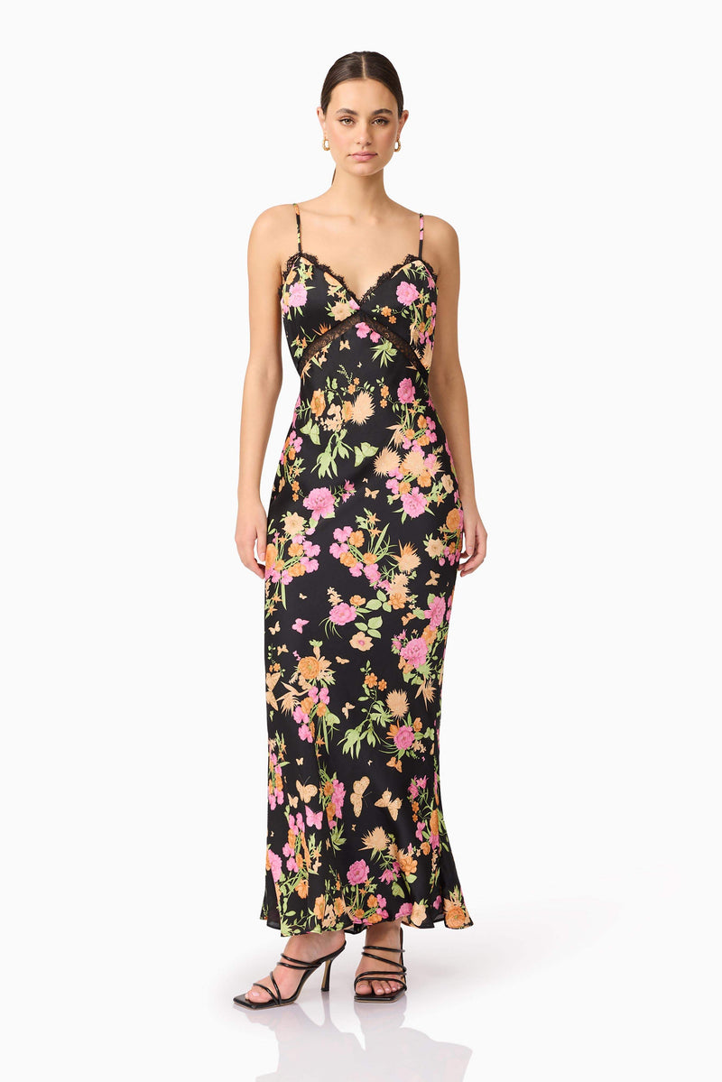 Tess Floral Maxi Dress - Black - S - ELLIATT Tess Floral Maxi Dress - Black - S - ELLIATT