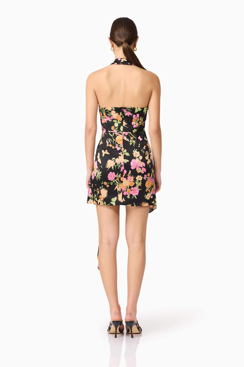Tess Floral Halter Dress in Black | Butterfly Fabrication Elliatt Tess Floral Halter Dress in Black | Butterfly Fabrication Elliatt