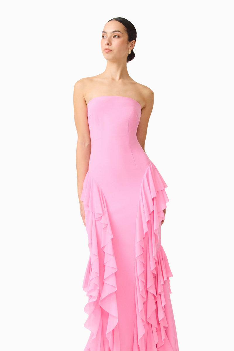 pink dress strapless Amelina Strapless Gown - Pink - XS