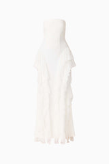 Amelina Strapless Gown in White ghost shot 
