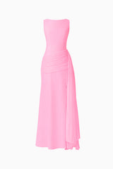 Amelina Sash Gown in Pink ghost shot