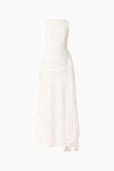 Amelina Sash Gown in White ghost shot 