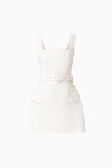 Nydia Tulip Mini Dress in White ghost shot