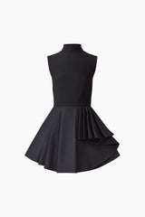 Nydia A-Line Mini Dress in Black ghost shot