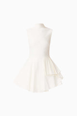 Nydia A-Line Mini Dress in White ghost shot