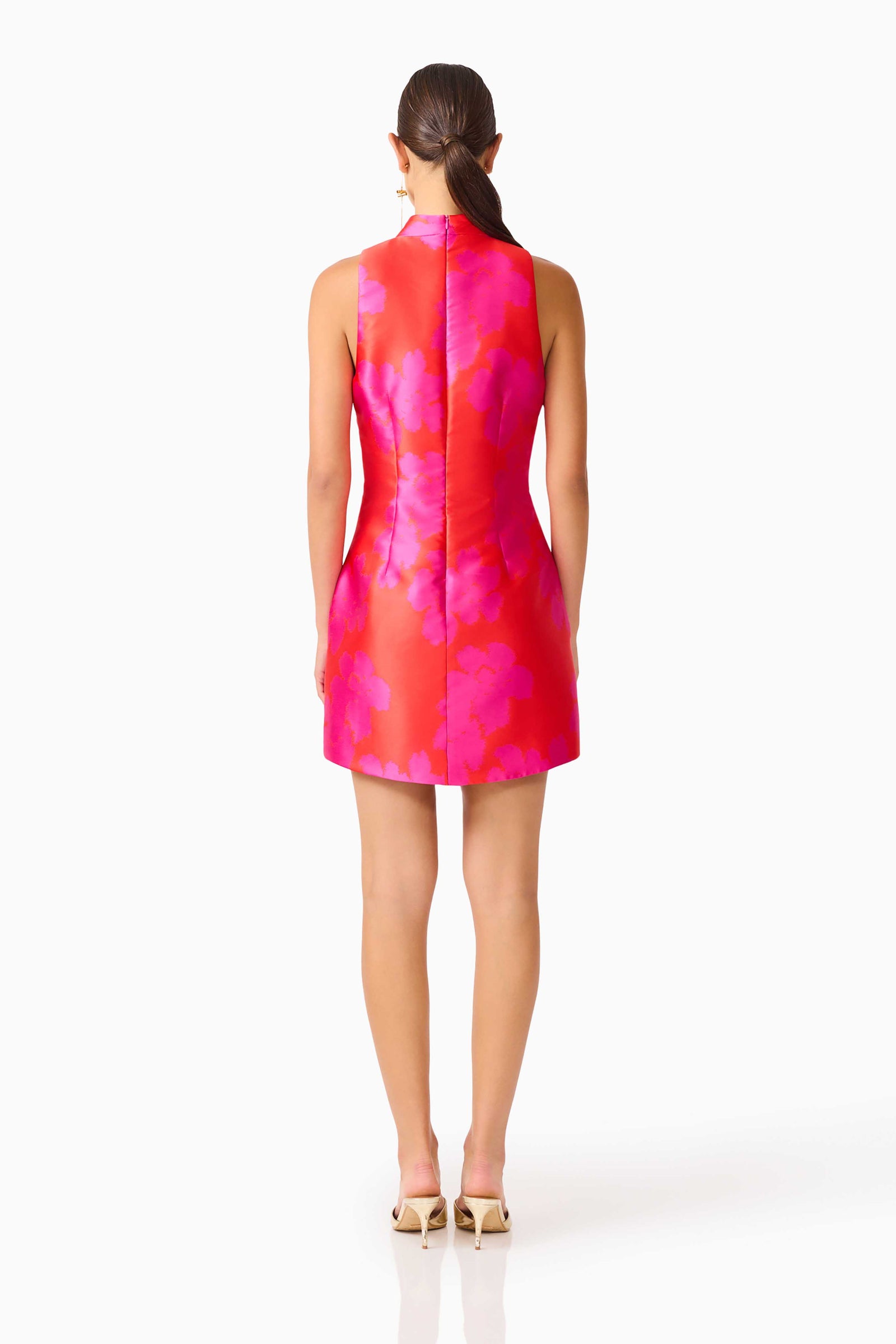 elliatt sunbeam mini dress - Pink & Red - M 100% Virgin Wool Size:12 (AU) Mini dress Lined Ribbon KNIT MAXI DRESS |