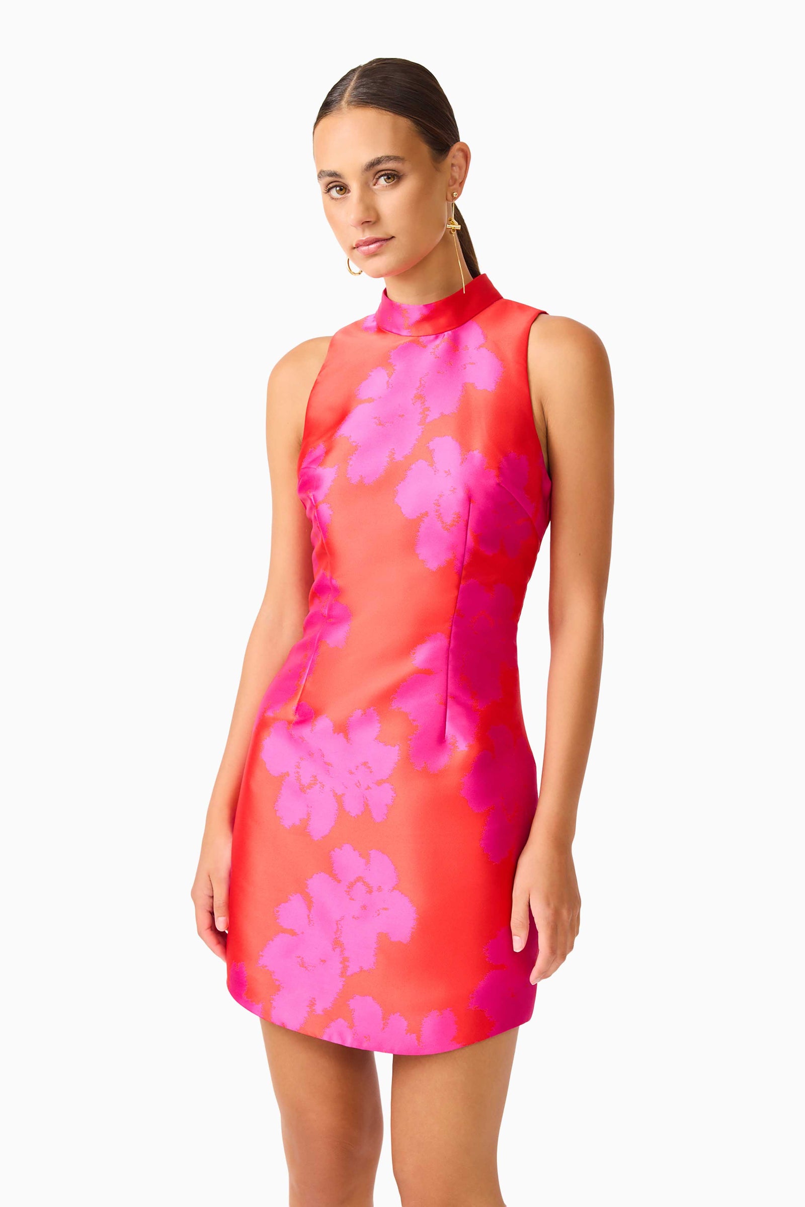 elliatt sunbeam mini dress in Pink & Red fall cheetah print Do Not Iron Zara Linen Embroidered Dress Size:M/12