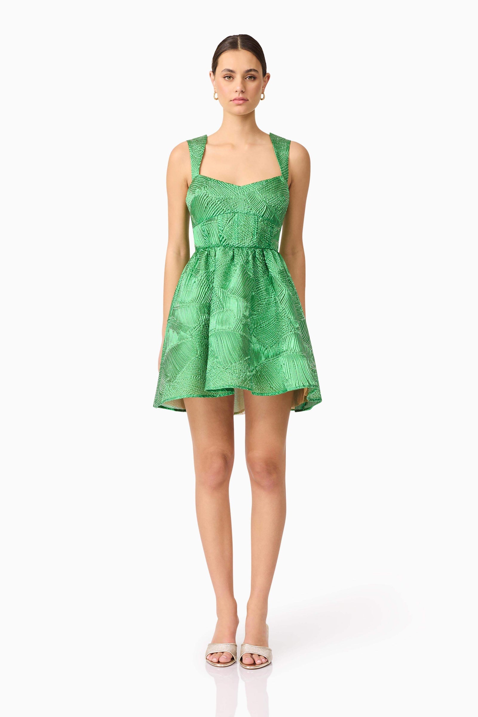 slim fit dress slacks Ginnifer A-Line Mini Dress in Green – Elliatt