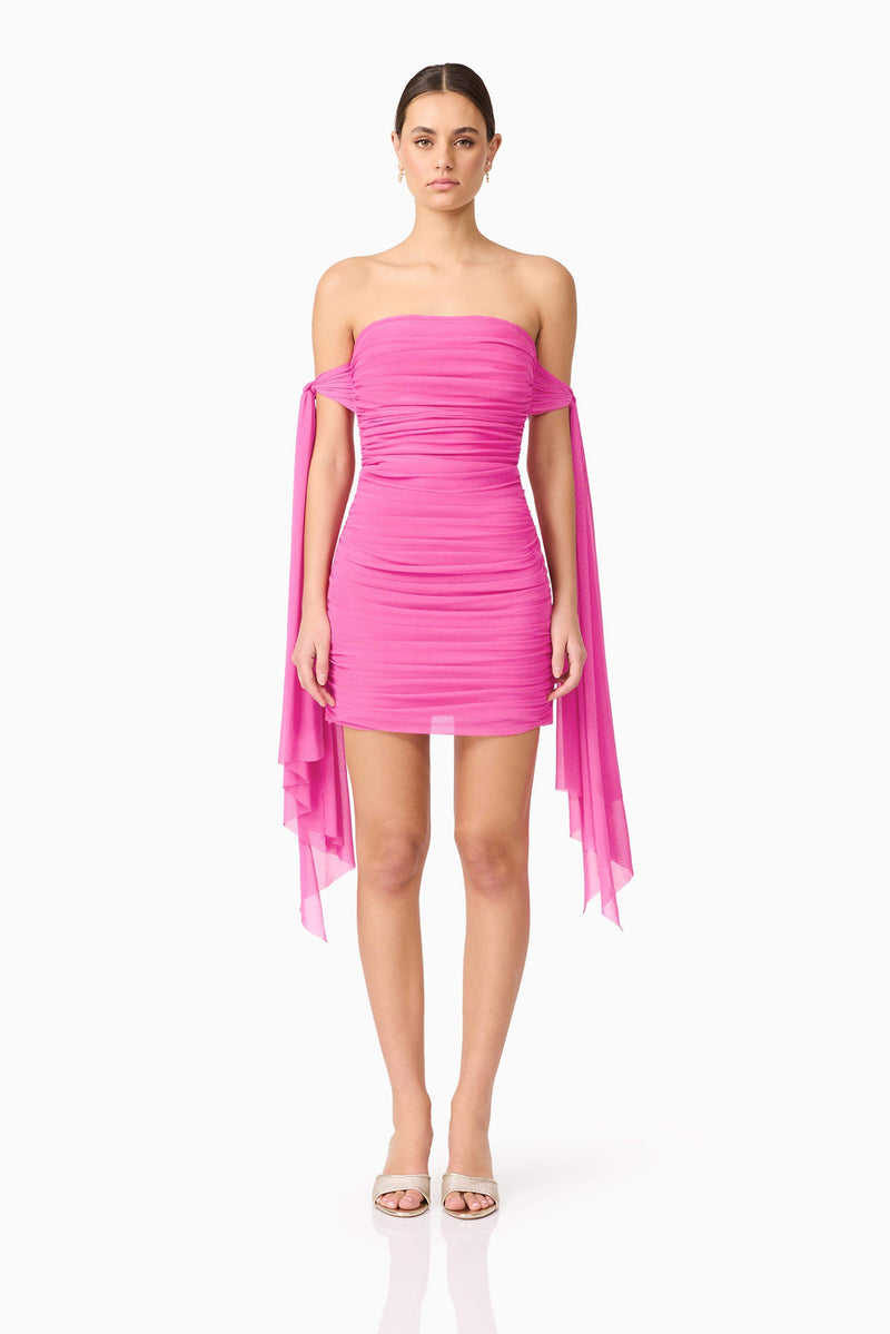 Celina Off The Shoulder Mini Dress in Pink Celina Off The Shoulder Mini Dress in Pink