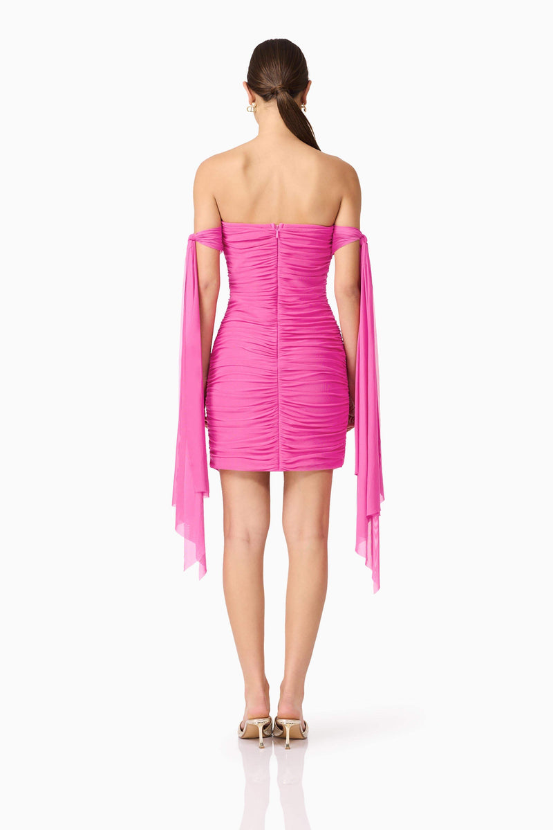 Celina Off The Shoulder Mini Dress in Pink | Ruffled Mini Dress Elliatt Celina Off The Shoulder Mini Dress in Pink | Ruffled Mini Dress Elliatt