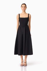 elliatt black midi dress Ilaria Sweetheart Midi Dress in Black