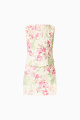 Greta Embroidered Set in Cream & Pink Floral ghost