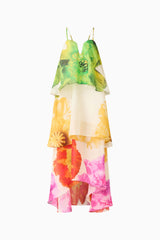 Lilia Tiered Gown in Multi Floral ghost shot 