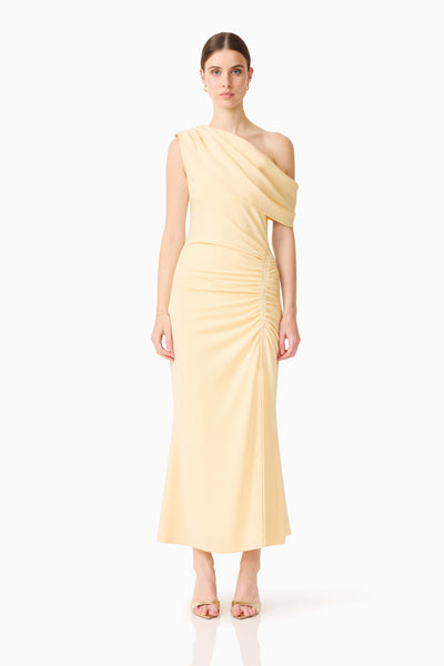 Simone One Shoulder Maxi Dress in Butter Yellow | Elegant Evening Gown Elliatt Simone One Shoulder Maxi Dress in Butter Yellow | Elegant Evening Gown Elliatt