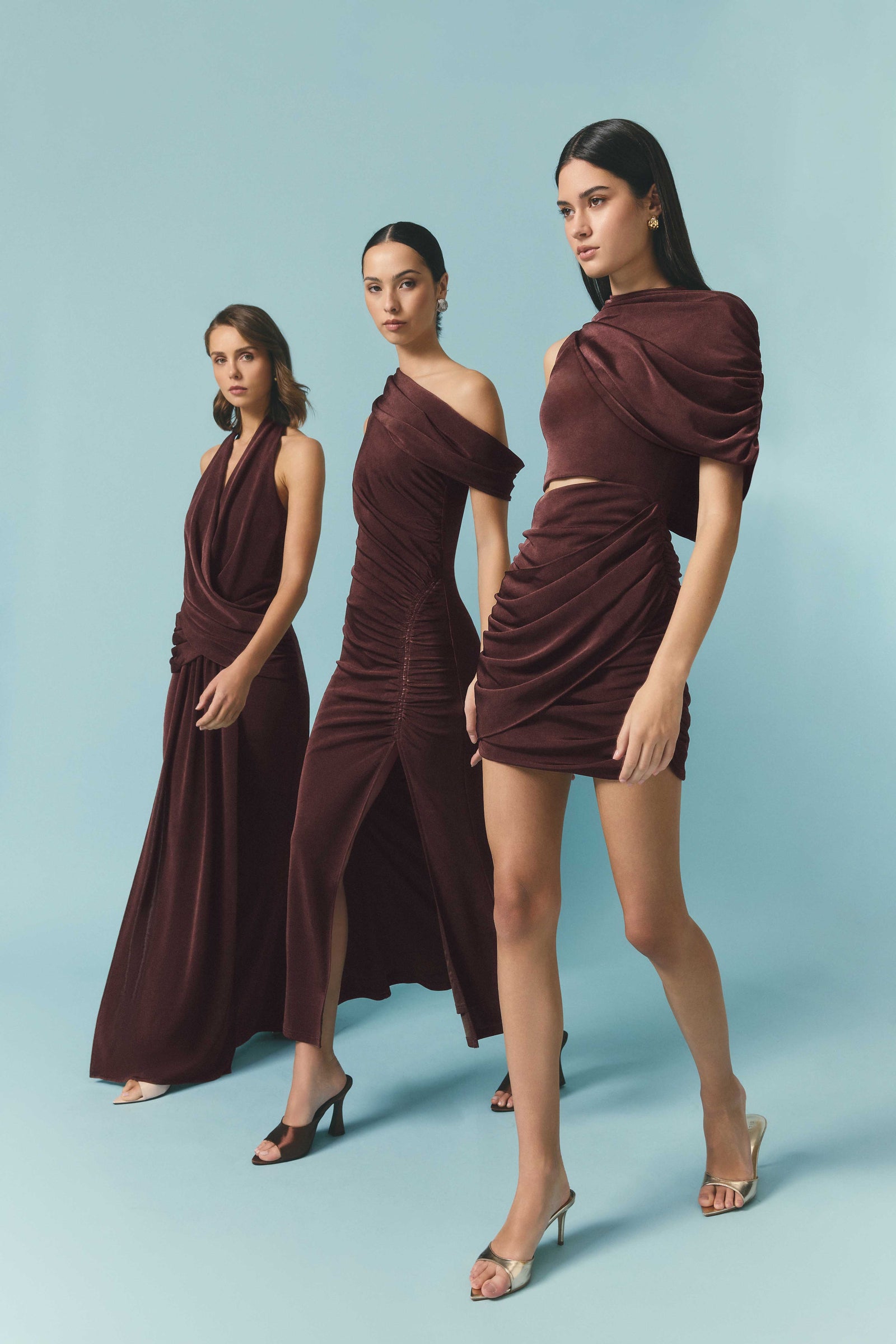elliatt brown dress Simone One Shoulder Maxi Dress - Chocolate Brown - S