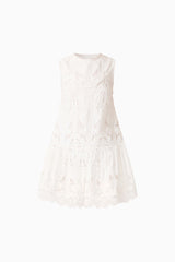 Giovanna Shift Mini Dress in White ghost