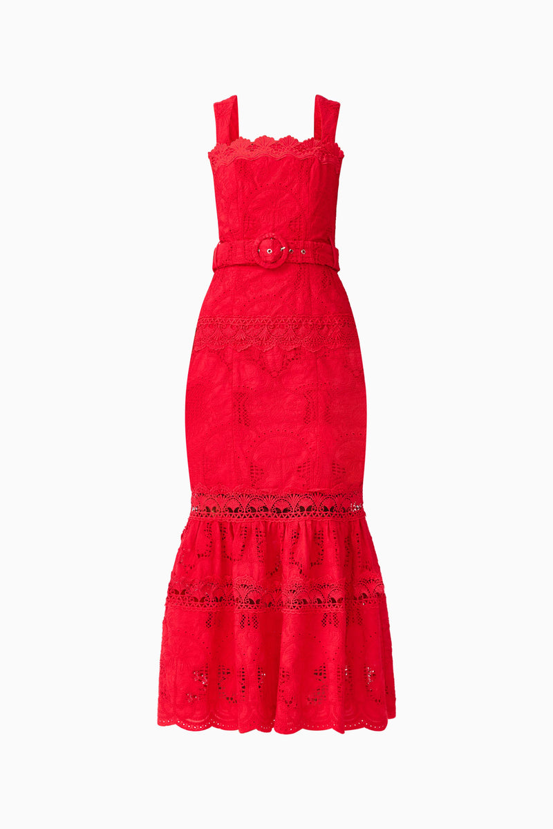 fit and flare maxi dress Giovanna Fit & Flare Maxi Dress in Red – Elliatt