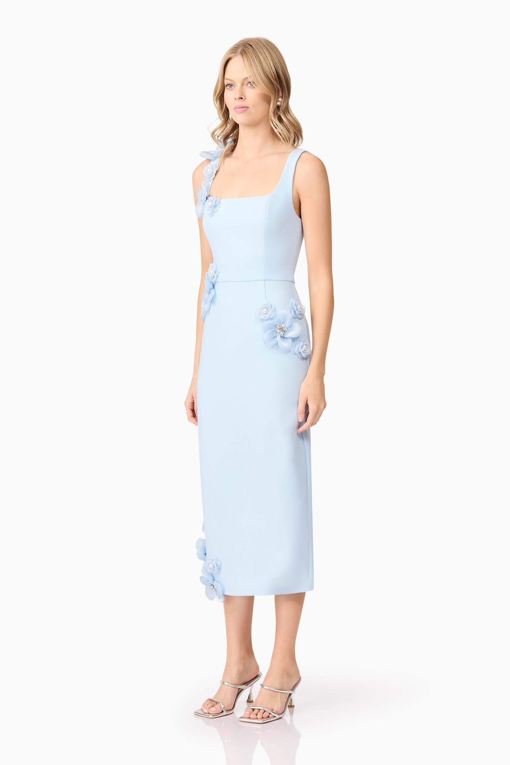 chantel blur mini dress Chantelle 3D Midi Dress In Blue