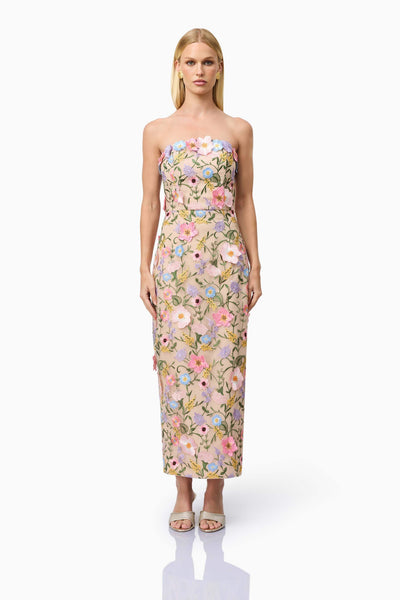 Helena Strapless Dress In Floral