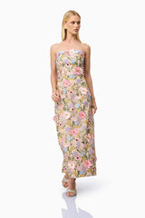 helena strapless midi dress in purple House of CB- Helena Orchid Satin Midi Dress, Lilac