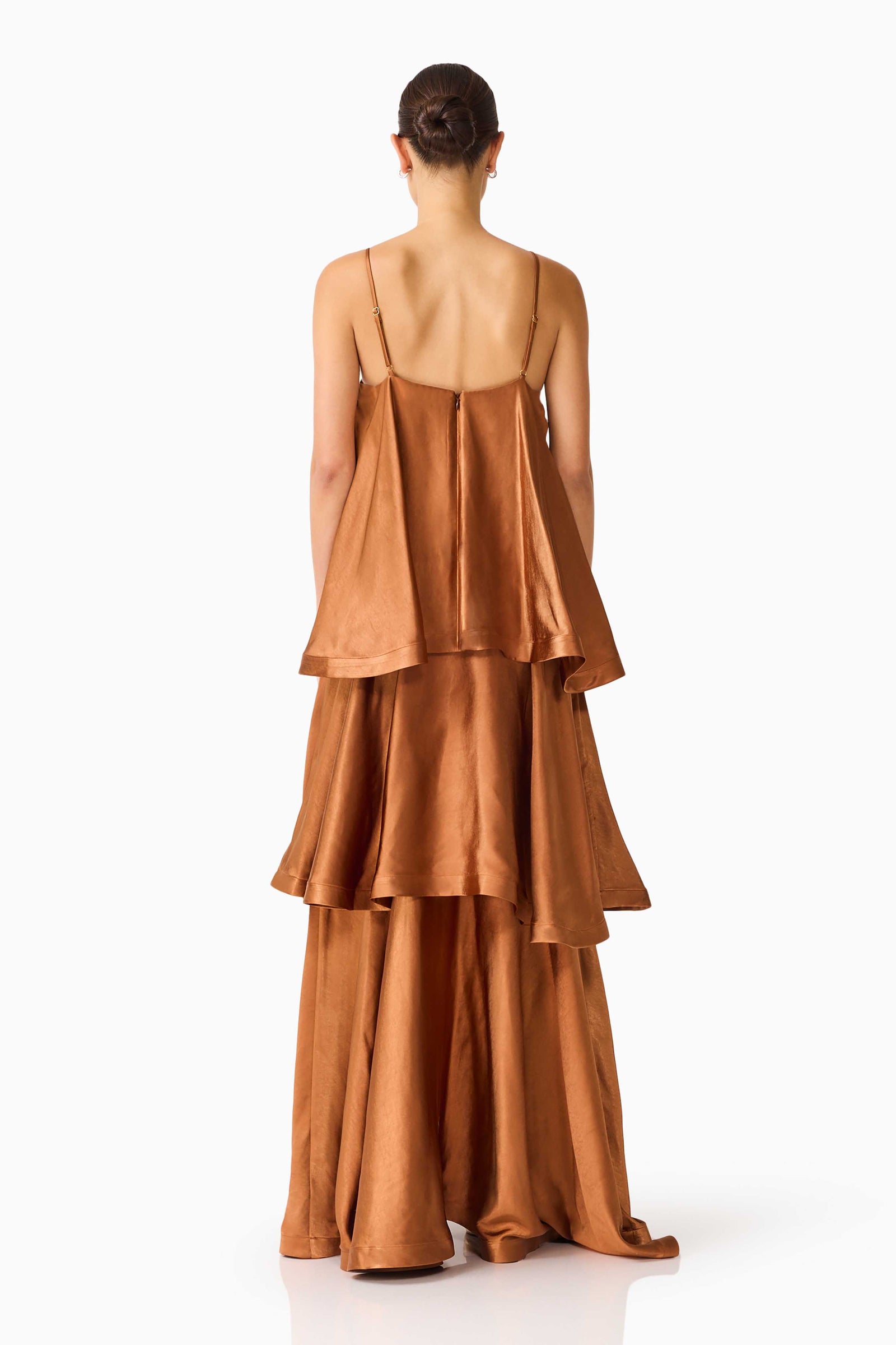Tilly Tiered Maxi Dress in Toffee Brown | Elegant Tiered Maxi Elliatt Tilly Tiered Maxi Dress in Toffee Brown | Elegant Tiered Maxi Elliatt