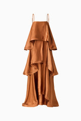 Tilly Tiered Maxi Dress in Brown ghost shot 