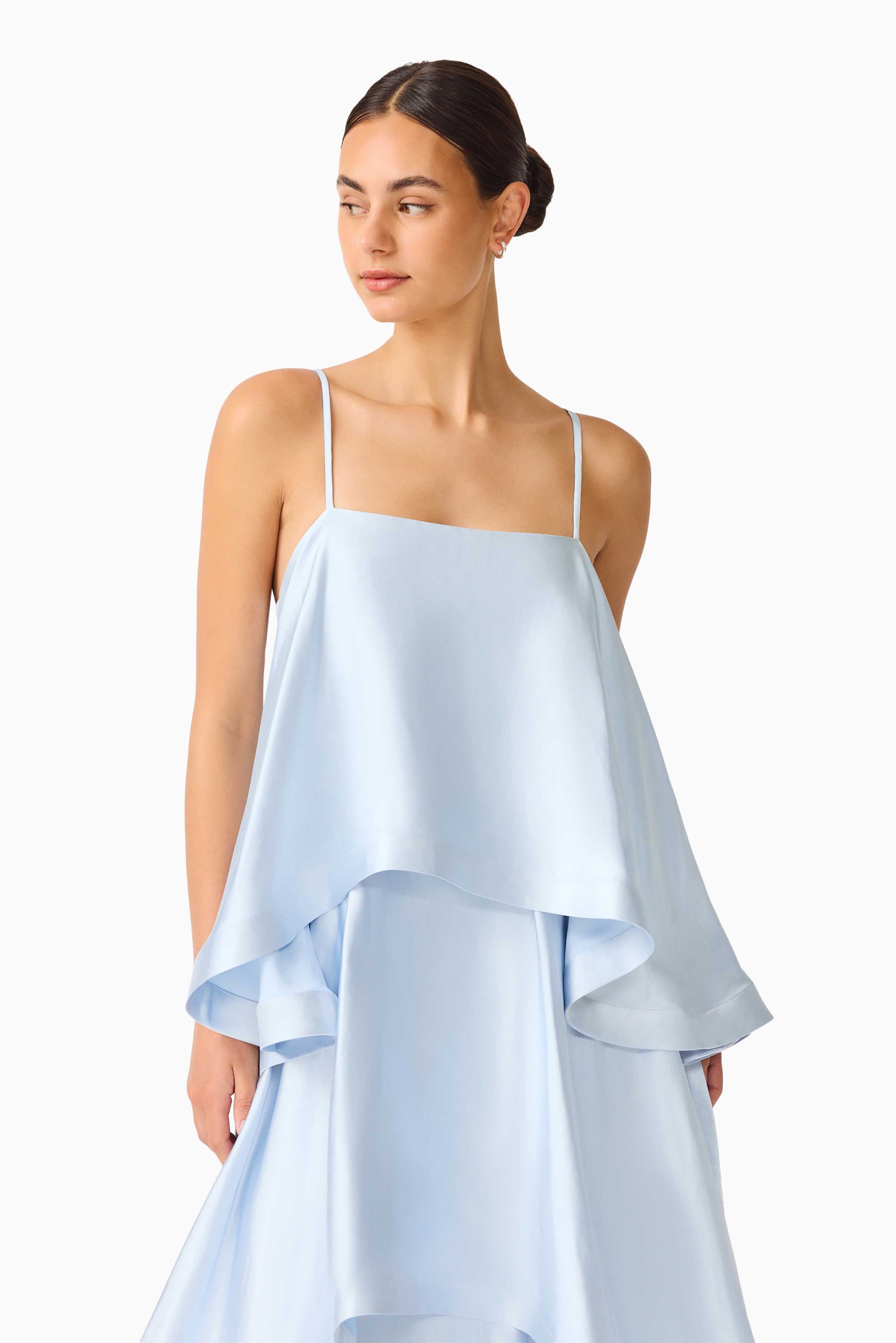 Tilly Tiered Maxi Dress in Pale Blue – Elliatt