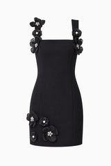 Chantelle Floral Mini Dress in Black ghost shot