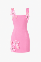 Chantelle Floral Mini Dress in Pink ghost shot