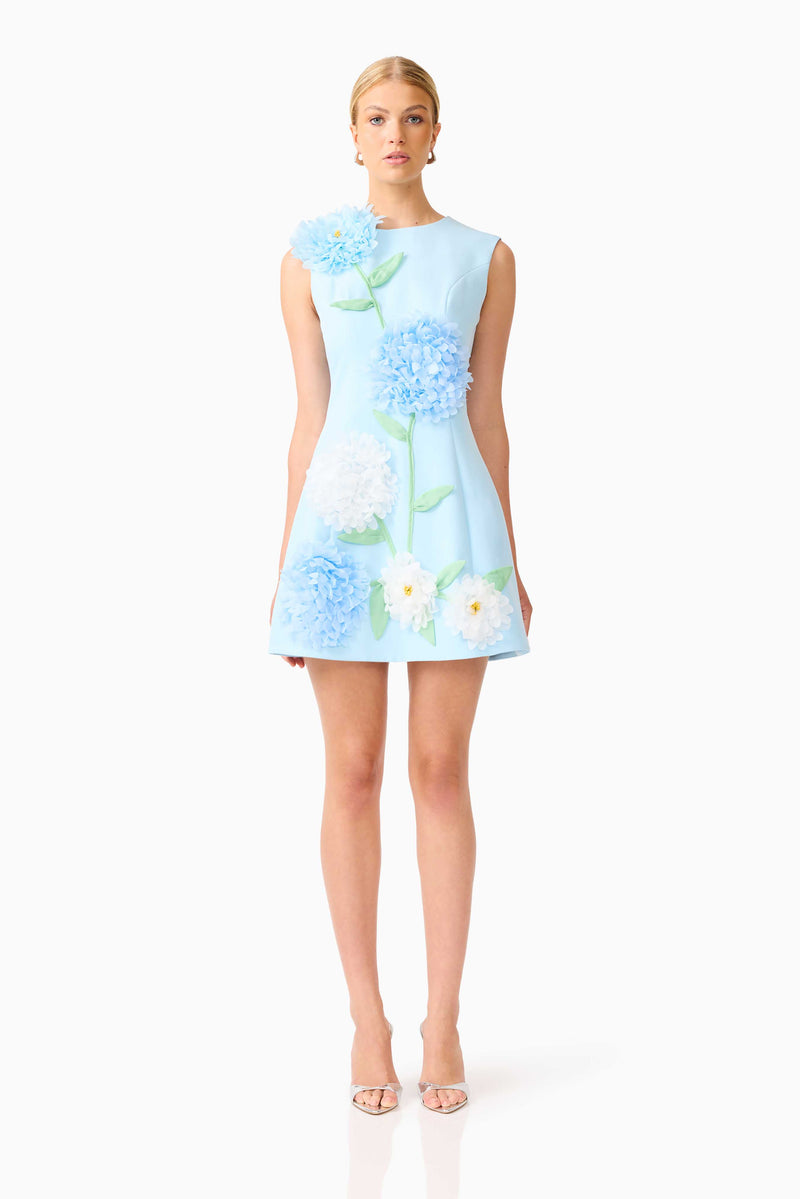 Buttercup Embroidered Mini Dress - Blue - L - ELLIATT Buttercup Embroidered Mini Dress - Blue - L - ELLIATT