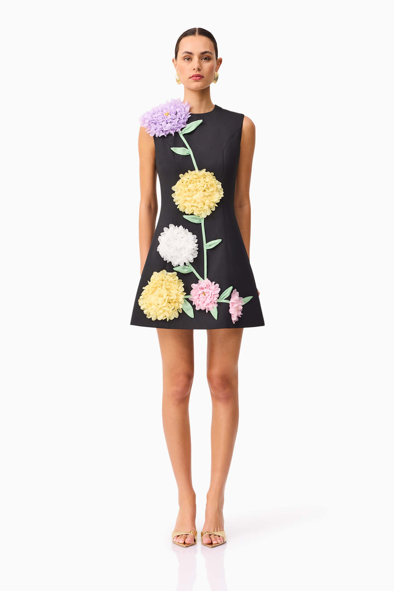 Buttercup Embroidered Mini Dress - Black - XXL - ELLIATT Buttercup Embroidered Mini Dress - Black - XXL - ELLIATT
