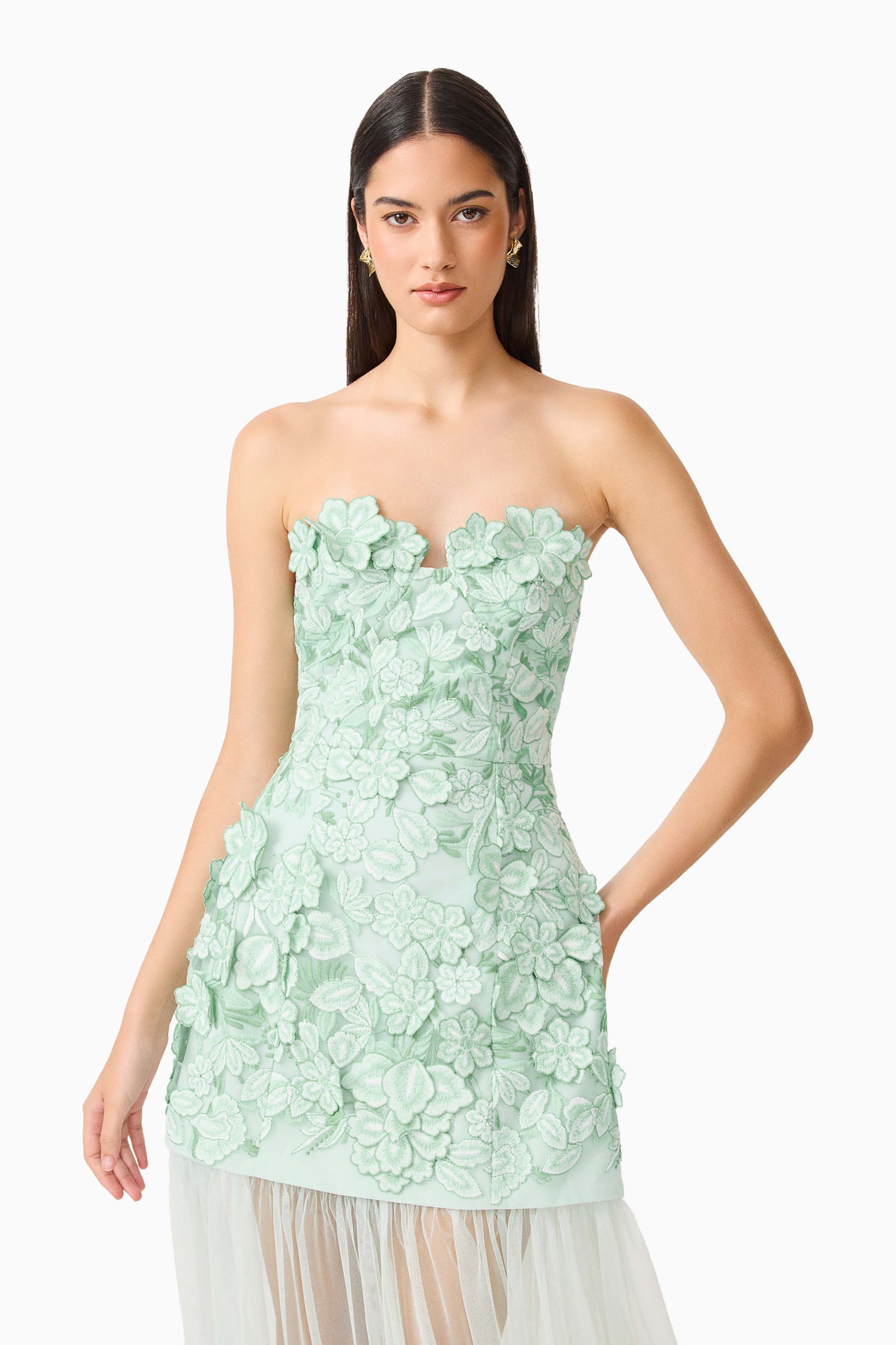 slim fit dress slacks Roseate Strapless Maxi Dress in Mint Green – Elliatt