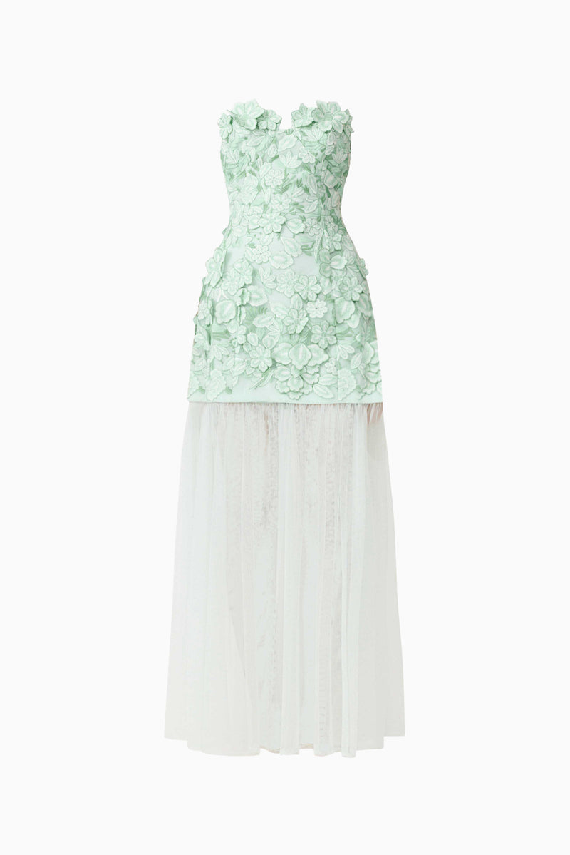mint green strapless maxi dress Mint Green Sexy Strapless High Slit Maxi Dress With Sash, Party & Evening Gown Wedding