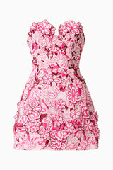 Roseate Floral Mini Dress In Pink ghost shot