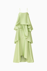 Tilly Tiered Maxi Dress in Sage Green ghost shot