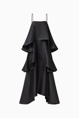 Tilly Tiered Maxi Dress in Black ghost shot