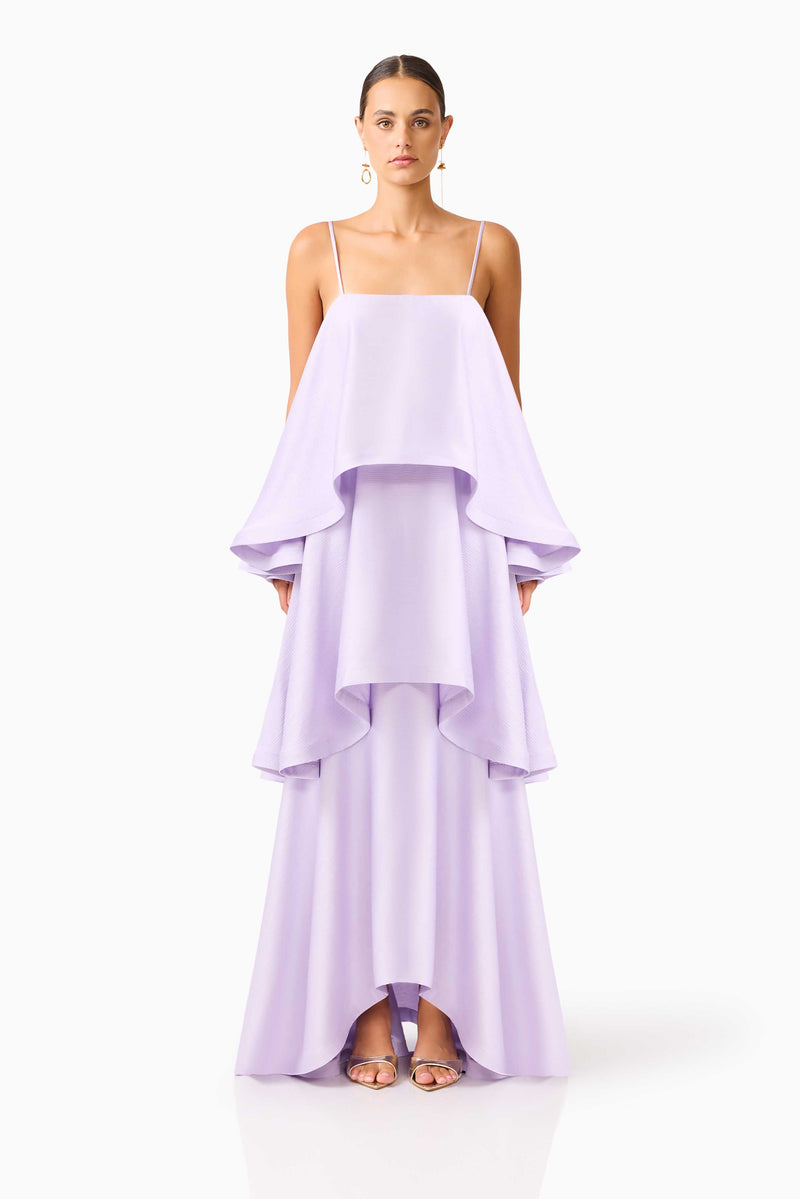 Tilly Tiered Maxi Dress in Purple – Elliatt