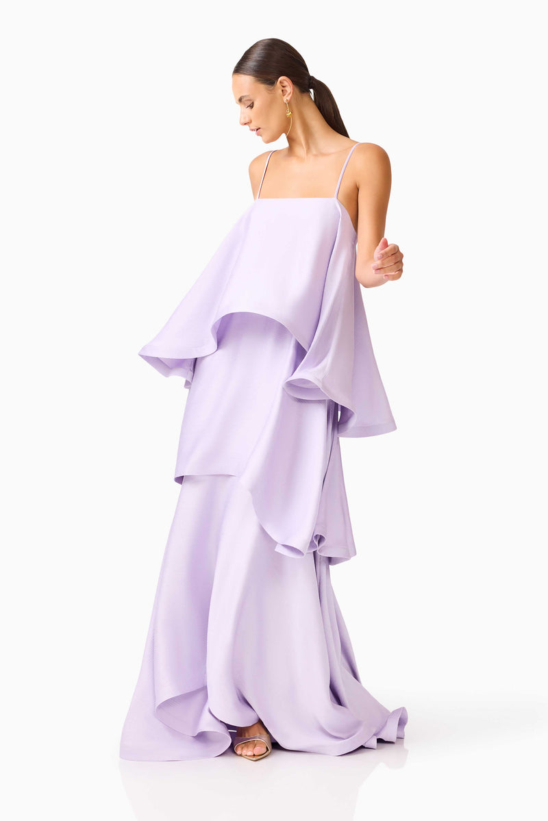 Tilly Tiered Maxi Dress in Purple – Elliatt
