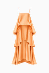 Tilly Tiered Maxi Dress in Orange ghost shot