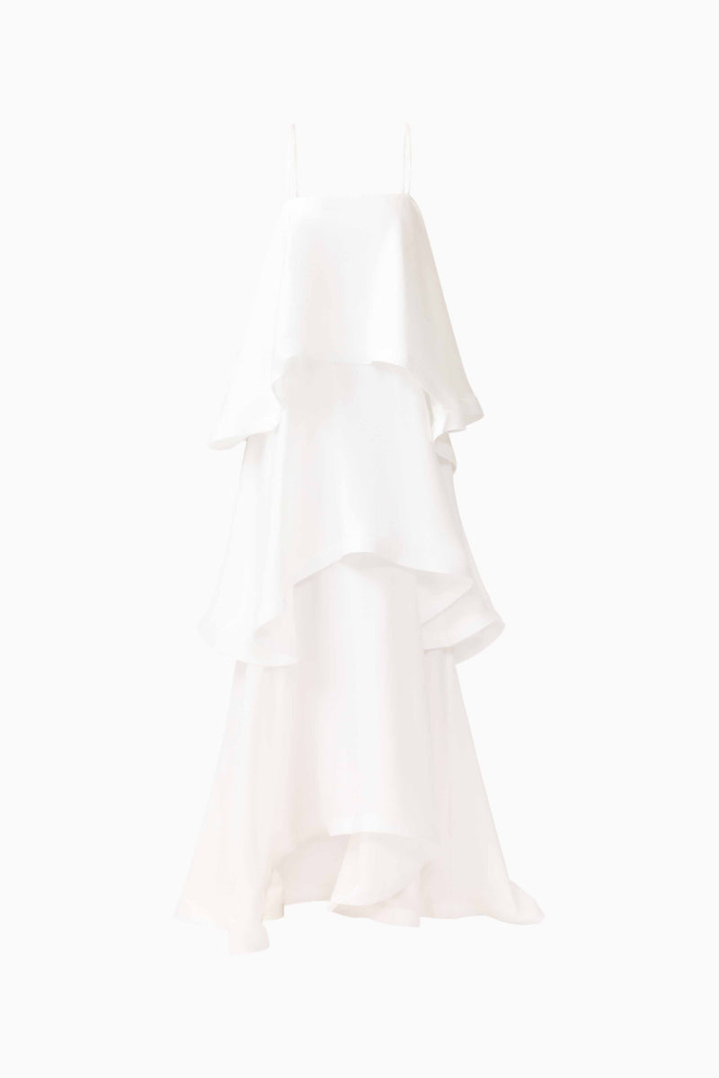 fitted lace wedding dress Tilly Tiered Maxi Dress in White – Elliatt