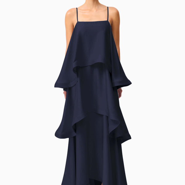 Tilly Tiered Maxi Dress - Navy - XS