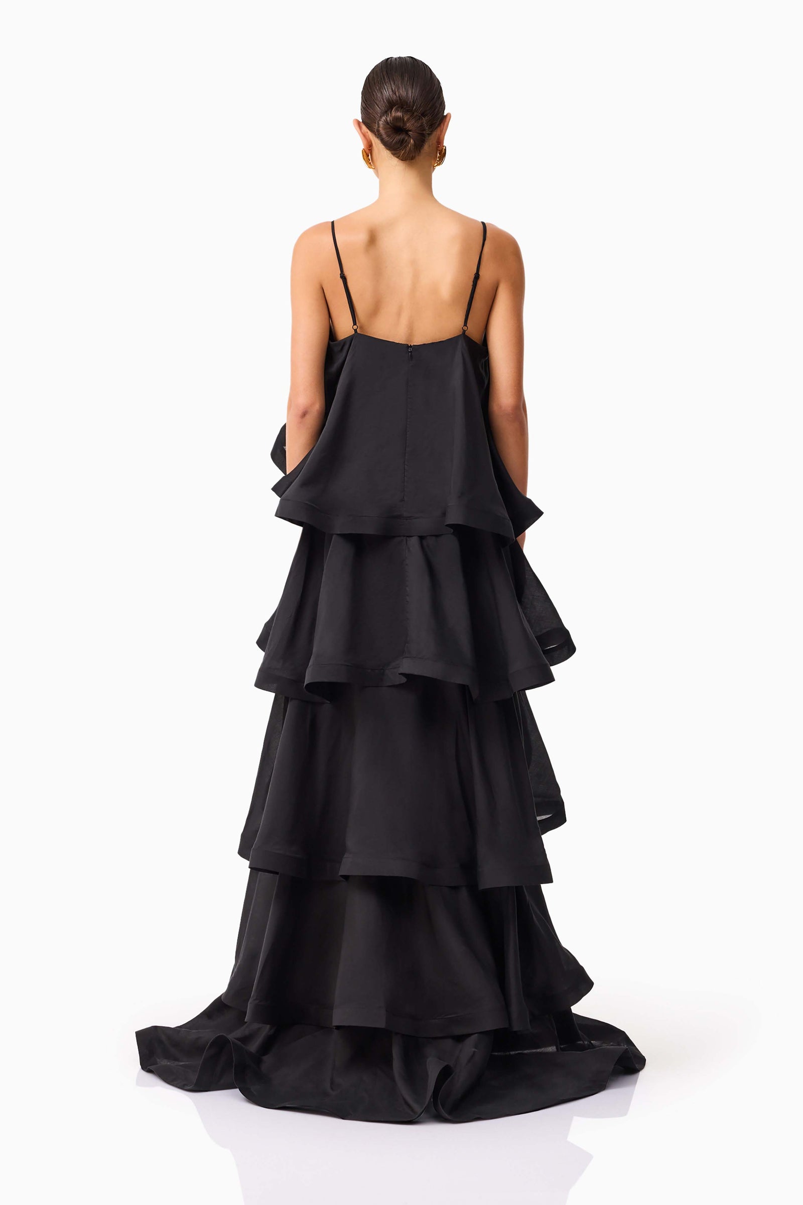 Tilly 5 Tiered Maxi Dress in Black – Elliatt