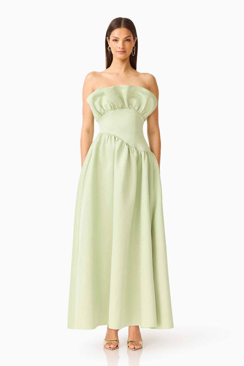 sage green sorority dress I Can’t Wait Sage Green Jacquard Floral Maxi Dress