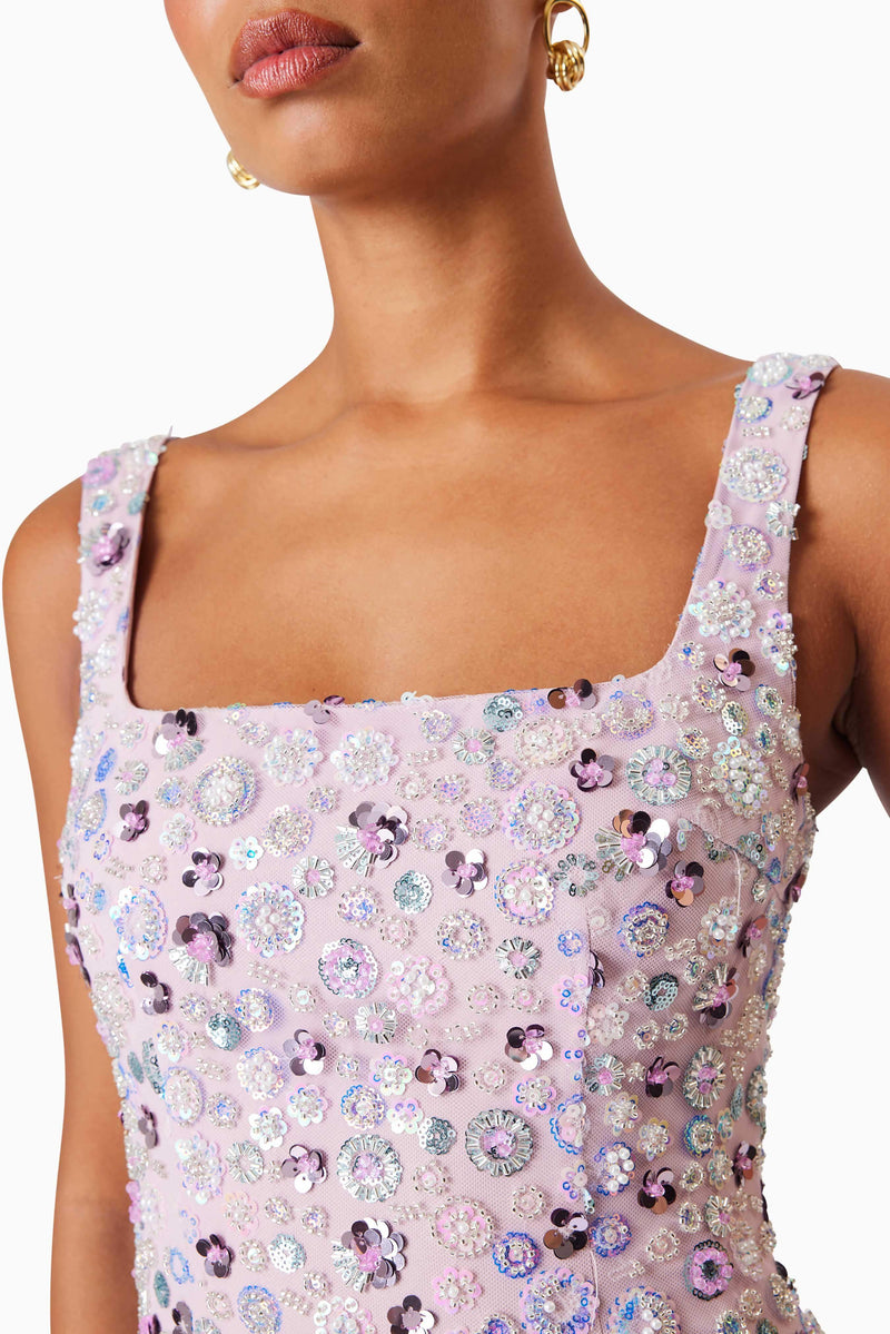elliatt midi square neck purple dress Elliatt Alina Midi Dress in Lilac Runway7
