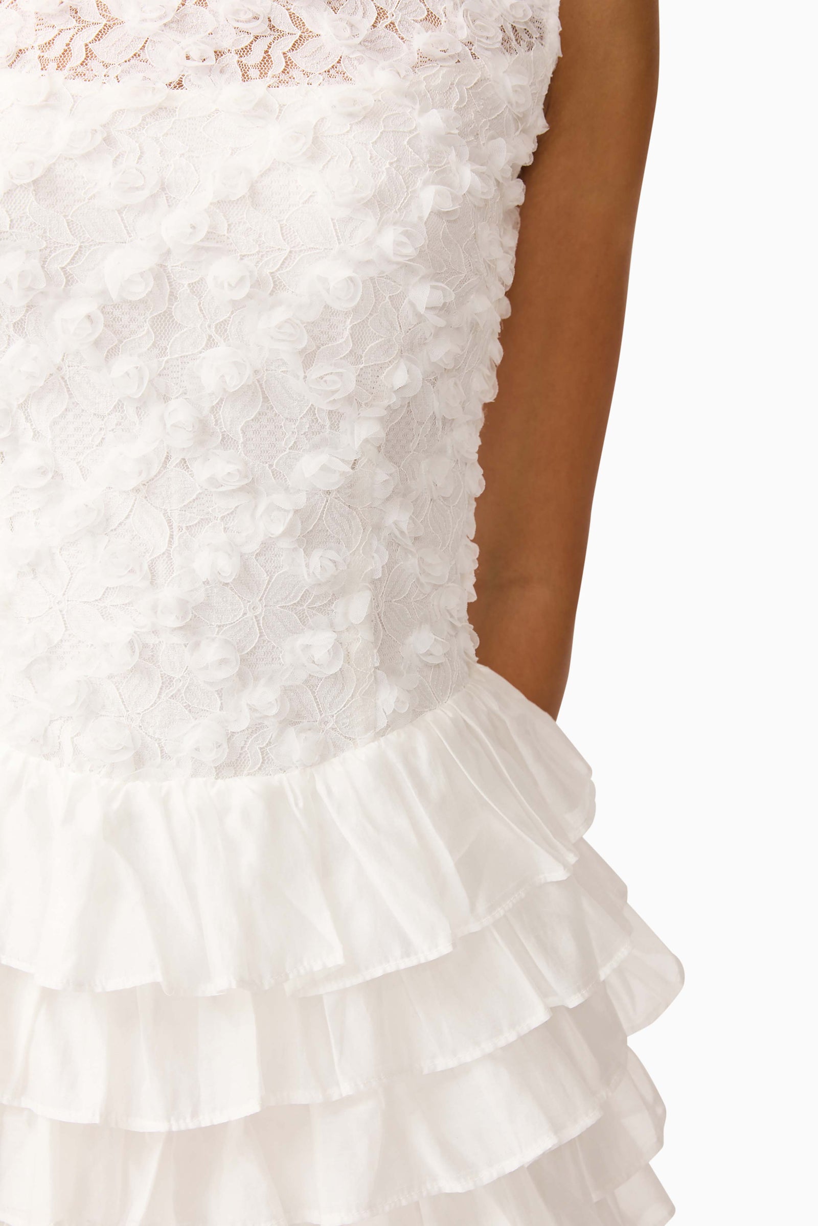 Athena Lace Midi Dress in White Elliatt Athena Lace Midi Dress in White Elliatt
