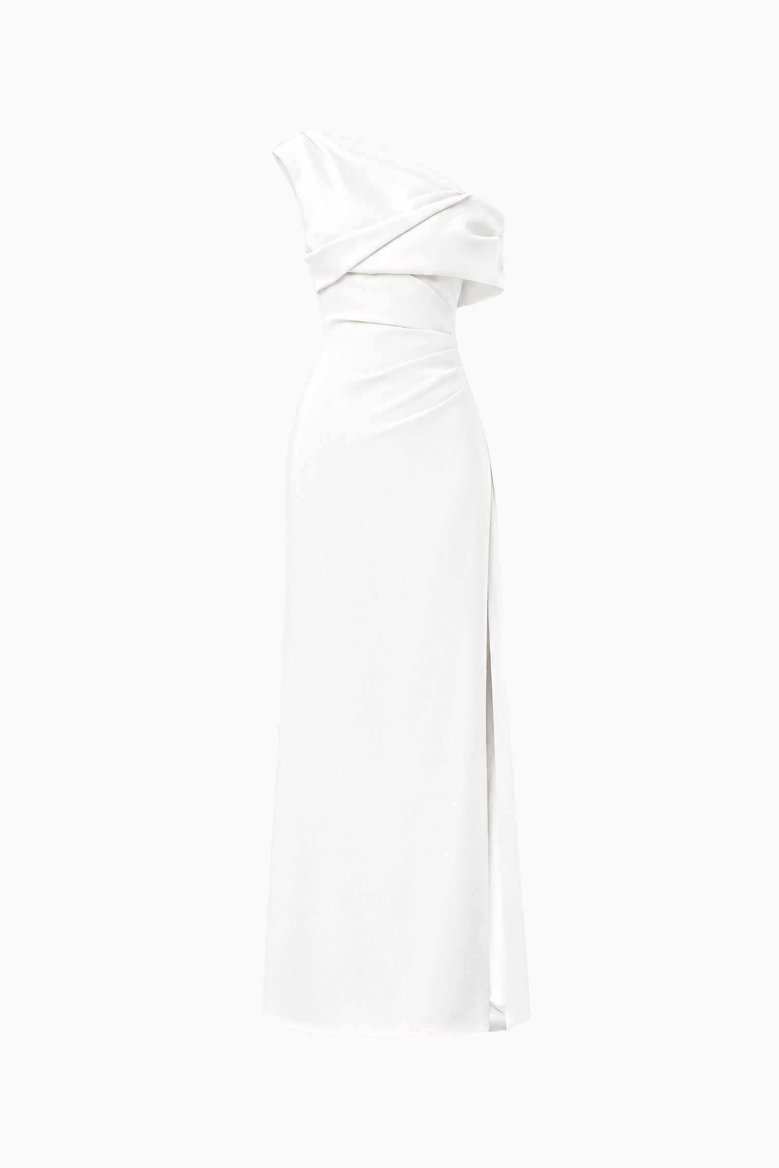 Verdessa Asymmetrical Gown in White | Draped Gown – Elliatt