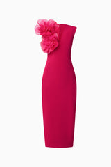 Verdessa V-Neck Maxi Dress in Raspberry Pink Ghost shot