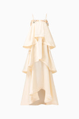 Poselia Tiered Gown Dress in Antique White gown shot