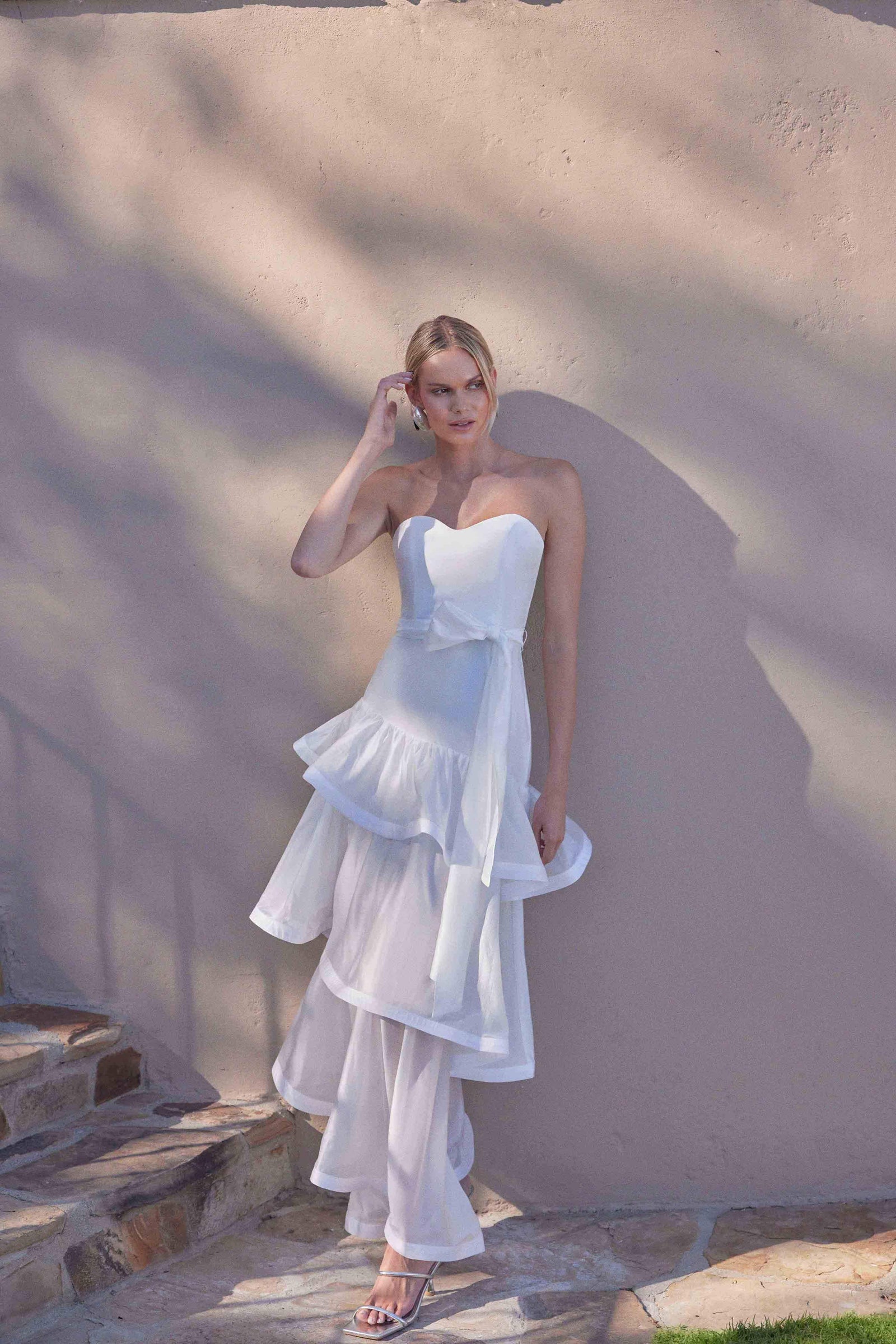 elliatt halite maxi dress Kalani Strapless Maxi Dress in White